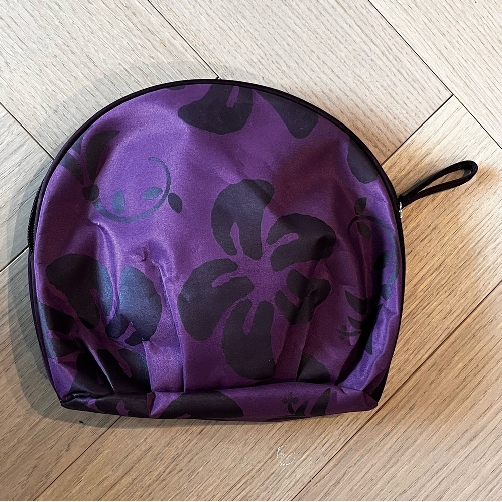 **FREE ADD-ON** LARGE COMETICS POUCH - Purple and Black Floral Cosmetic Bag